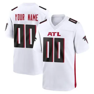 Atlanta Falcons Nike Road Game Jersey - White - Custom - Mens